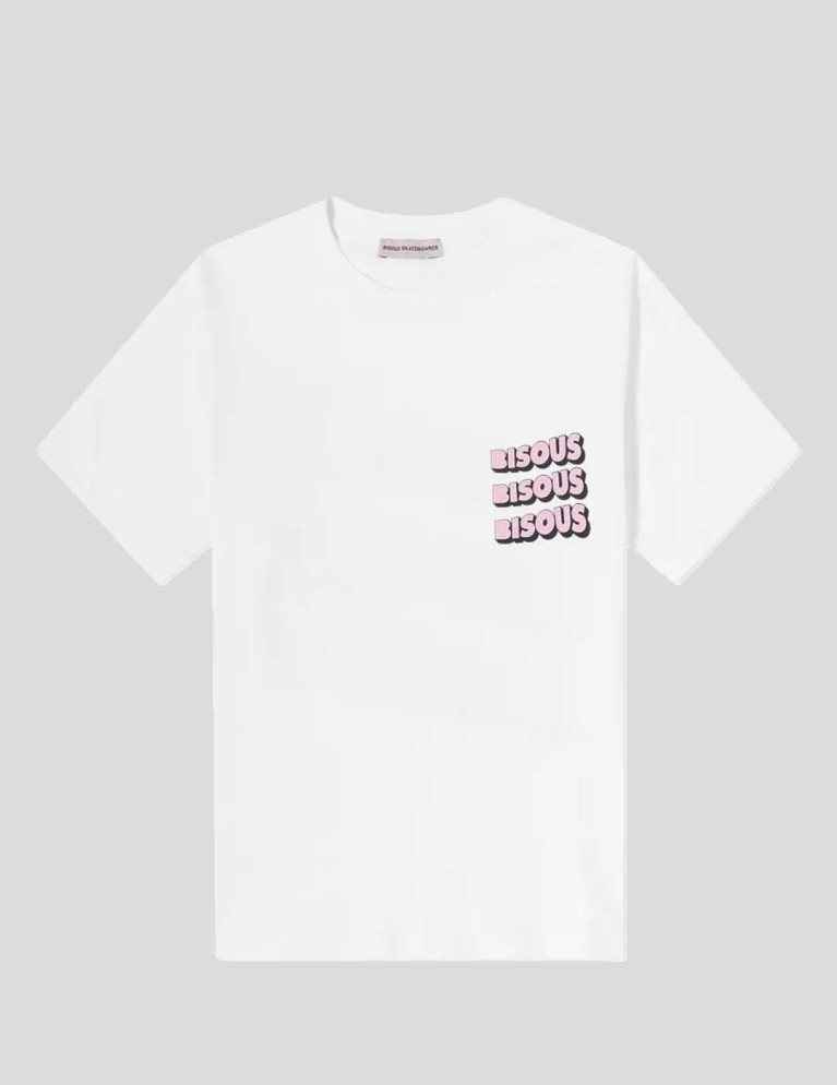T-shirt BISOUS SKATEBOARDS sonics tee bianco